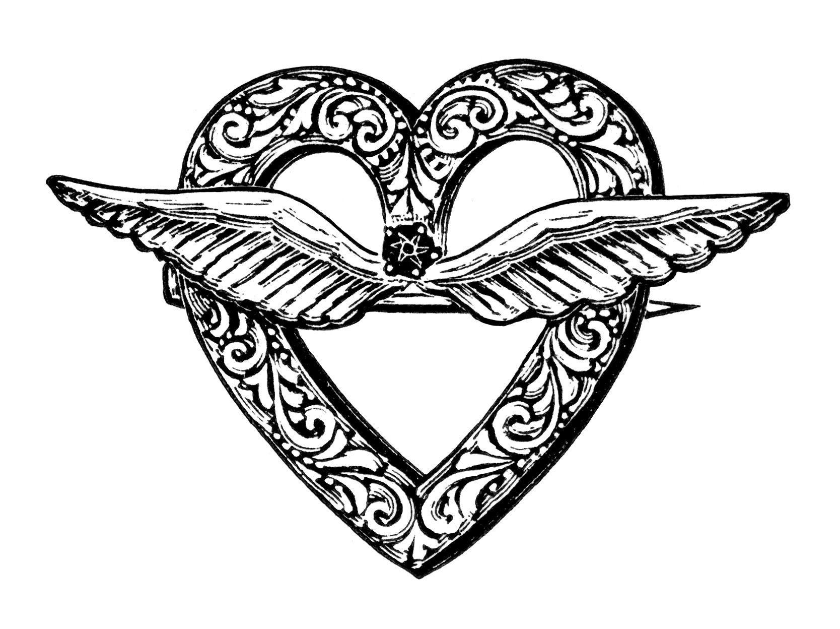 free clipart heart with wings - photo #13