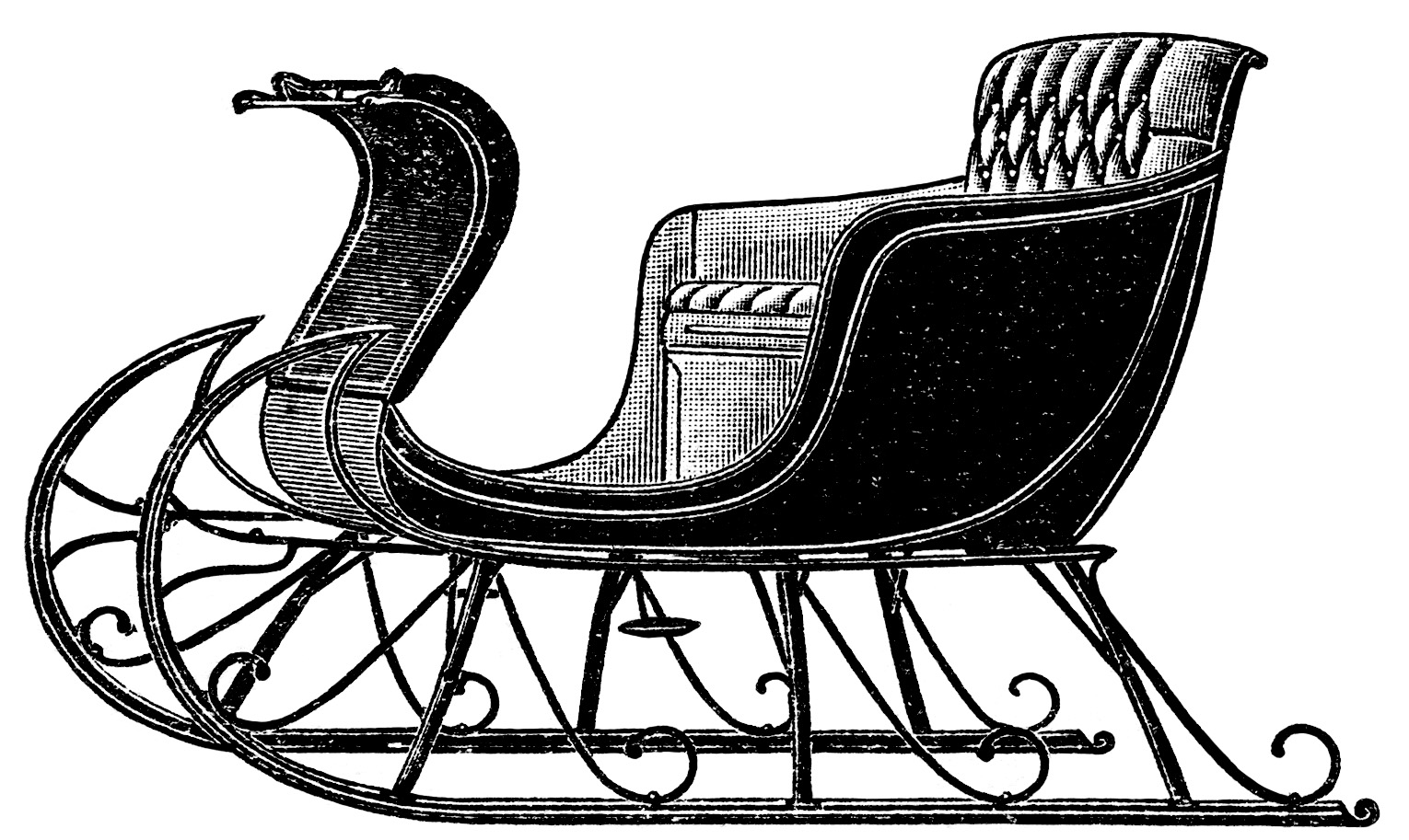 horse drawn sleigh clipart - photo #1