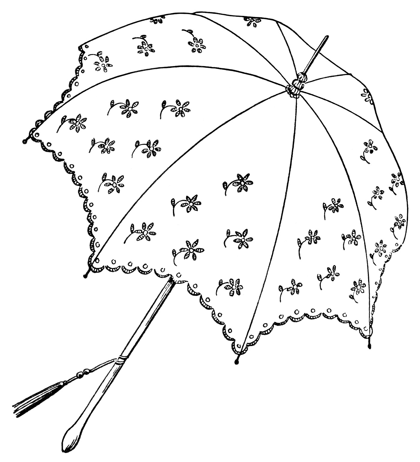 clipart umbrella black and white - photo #13