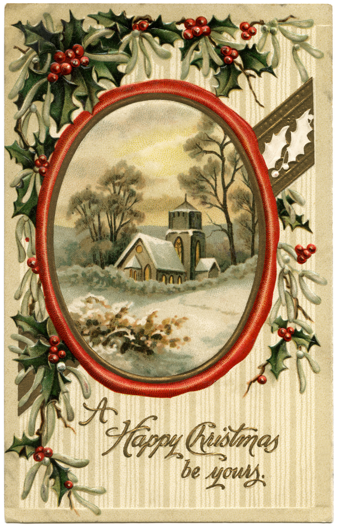 Christmas Evening Country Church Scene - Old Design Shop Blog