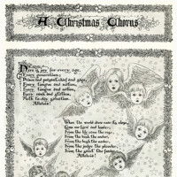 Free vintage clip art Christmas song cherub illustration