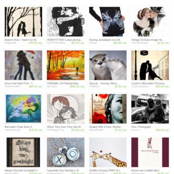 Etsy Treasury “a kiss is two souls touching”