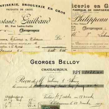 free vintage French invoices digital download