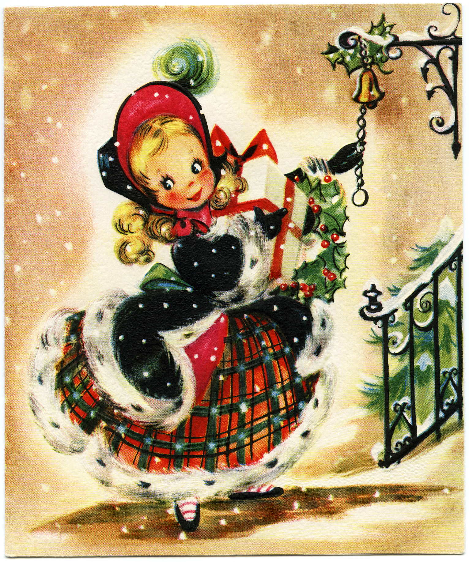 vintage christmas card clipart