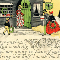 Free printable Victorian Christmas card digital