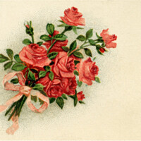 Free vintage clip art roses tag