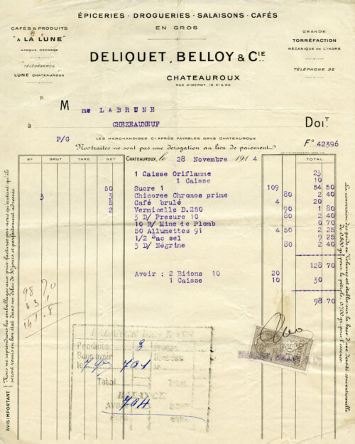 vintage french invoice, old french receipt, vintage ephemera, digital french graphics, old paper printable