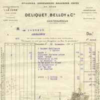 Free vintage clip art French invoice Deliquet Belloy