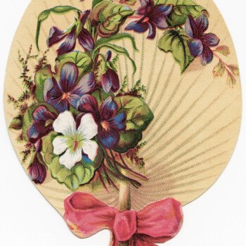 Victorian Floral Fan Shape Card