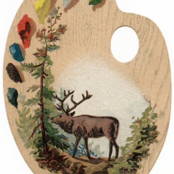 Moose or Elk Artist Palette Trade Card