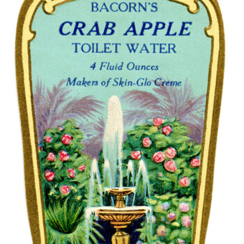 Free vintage clip art Bacorns crab apple toilet water perfume label