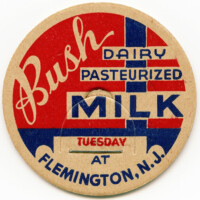 vintage milk bottle cap, bush dairy, old milk lid, milk ephemera, vintage dairy graphics