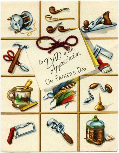 vintage father's day greeting card, free printable masculine card