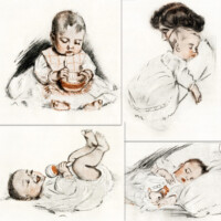 Free vintage baby clip art illustrations