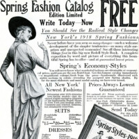 Free vintage clip art image Bedell fashion catalogue womans fashion magazine ad