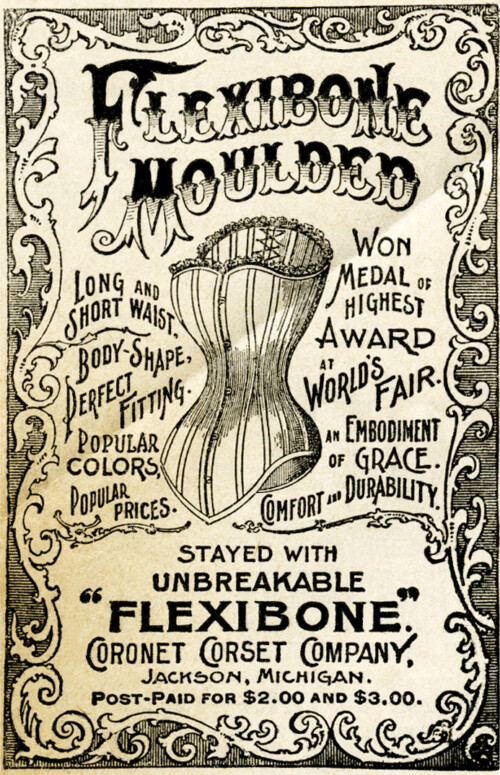 free vintage image flexibone Victorian corset ad