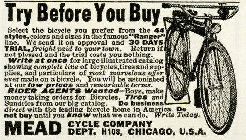 free vintage image, free vintage clipart, old magazine ad, graphic design image, old magazine ad, mead bicycle advertisement, bike 1919, free printable, antique bicycle, public domain ad