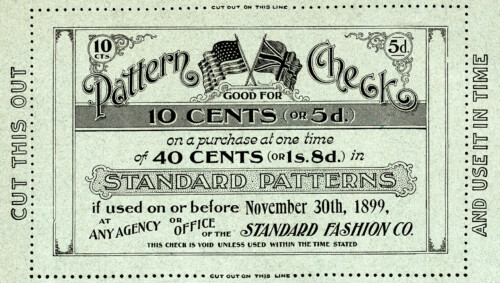 Free vintage clip art pattern check sewing coupon