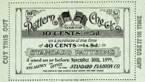 Free vintage clip art pattern check sewing coupon