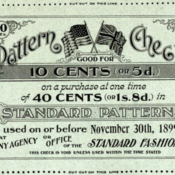 Free vintage clip art pattern check sewing coupon