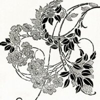 Vintage floral swirl clip art illustration