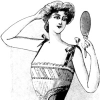 Free vintage clip art French corset advertisement