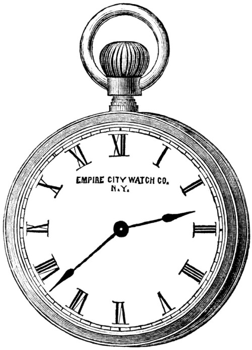 Free vintage clock clip art illustration