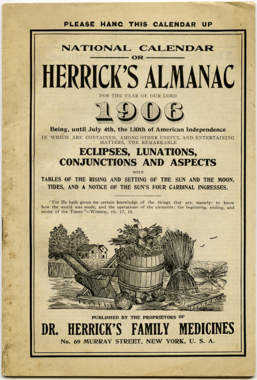 Free vintage clip art Herrick's Almanac 1906 