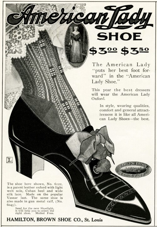 Free vintage clip art Victorian ladies shoe magazine advertisement