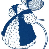 free vintage clipart child, little girl in blue, girl playing hoop image, free printable child playing, free digital image child, victorian child