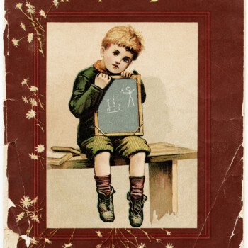 free vintage school clipart, old school image, home picture book, free printable, shabby book cover, tattered book page, shabby book page, free vintage image, public domain school image