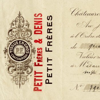 Free vintage clip art French cheque Petit Freres Denis