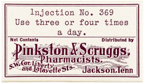 Free vintage clip art pinkston scruggs pharmacy medicine label