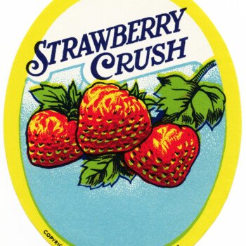 strawberry crush, vintage label, free vintage clipart strawberry, duckworth & co (essences) limited, manchester, strawberries, vintage bottle label, soft drink, old fashioned beverage label,