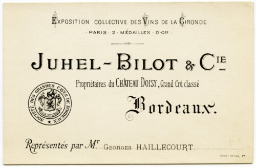 Free vintage clip art French Juhel Bilot Bordeaux business card