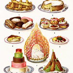 free vintage image, baking clip art, sweet desserts digital graphics, mrs beetons sweets, antique cookbook page