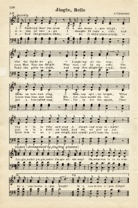 vintage jingle bells song, christmas music sheet, jingle bells, vintage sheet music graphic, public domain Christmas song 