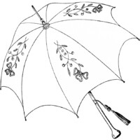 vintage parasol clipart, antique clip art umbrella, parasol sketch, public domain umbrella, free parasol graphic