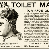 toilet mask ad, vintage beauty advertisement, madam rowley's toilet mask, free vintage beauty graphic, free printable ad, halloween mask digital image