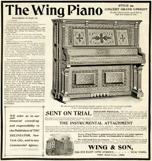 vintage piano ad, wing piano image, piano clipart, free piano graphic, vintage magazine ad 