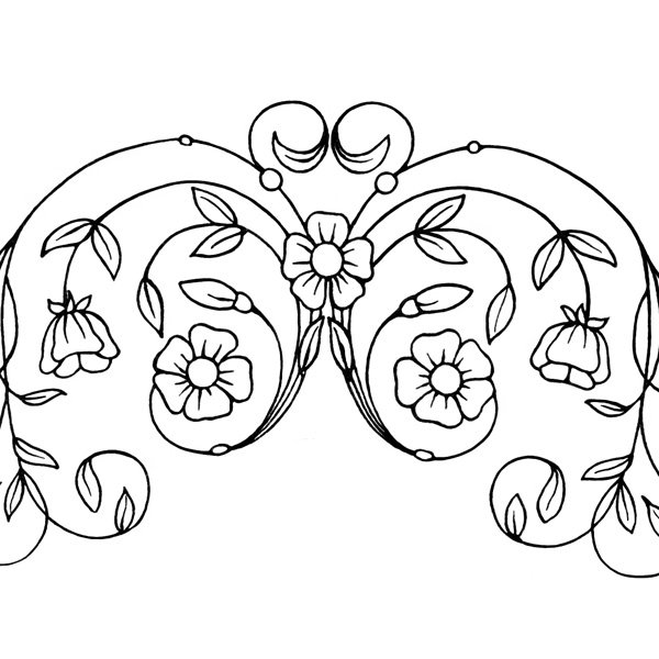 Free vintage clip art flowers swirl design