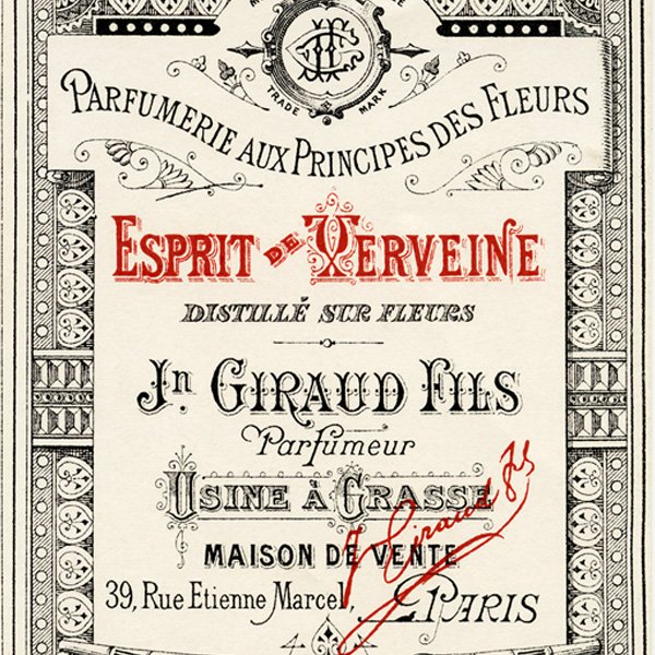 Free vintage clip art French perfume label Jn Giraud Fils