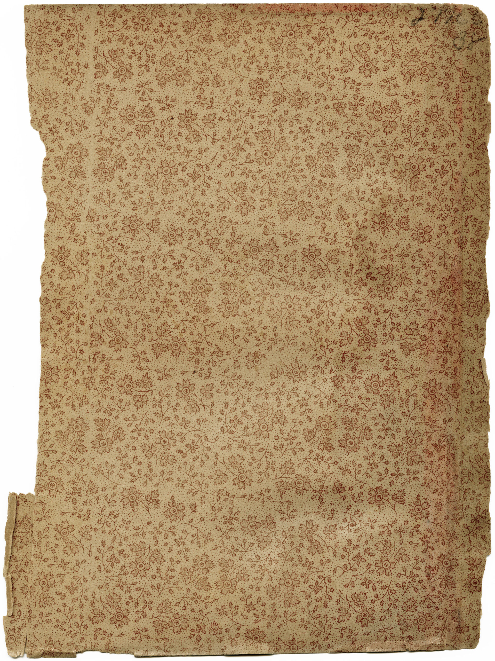 Vintage book endpaper graphic, grunge floral page, antique book page, grungy flower paper, aged book page, free vintage grungy graphic