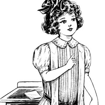 Free vintage clip art school girl