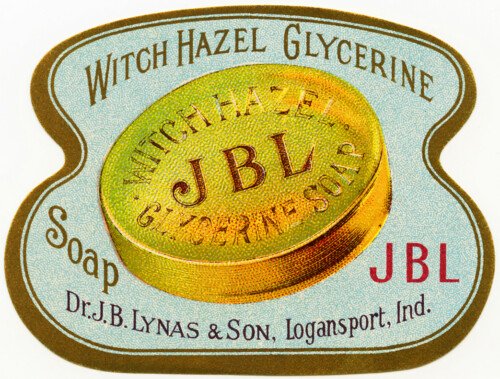 free vintage witch hazel label clip art