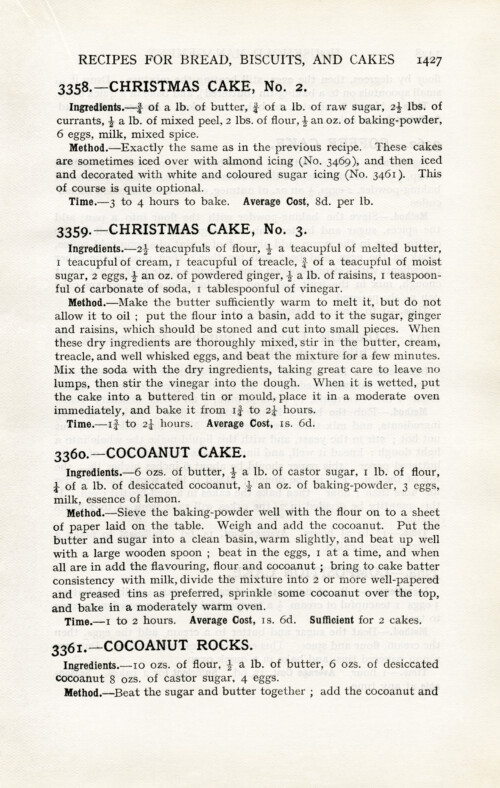 free vintage cookbook page christmas cake recipe