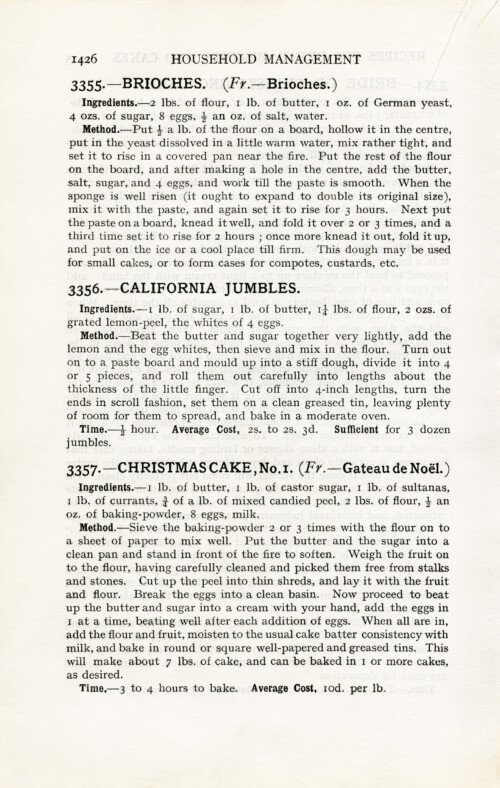 free vintage cookbook page christmas cake recipe