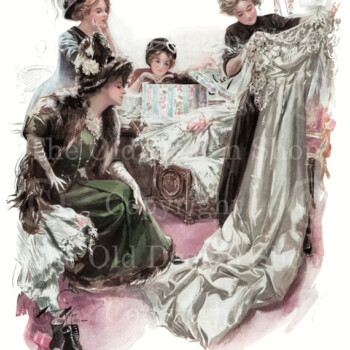 harrison fisher the trousseau, vintage wedding, love and marriage, high res digital image