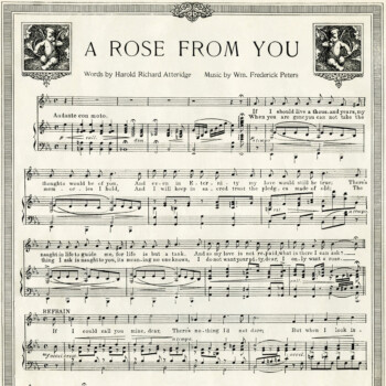 Free Vintage Image ~ A Rose From You Sheet Music