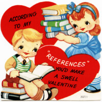 retro valentine, free vintage valentine graphic, a swell valentine message, kids and books clipart, old valentine for children